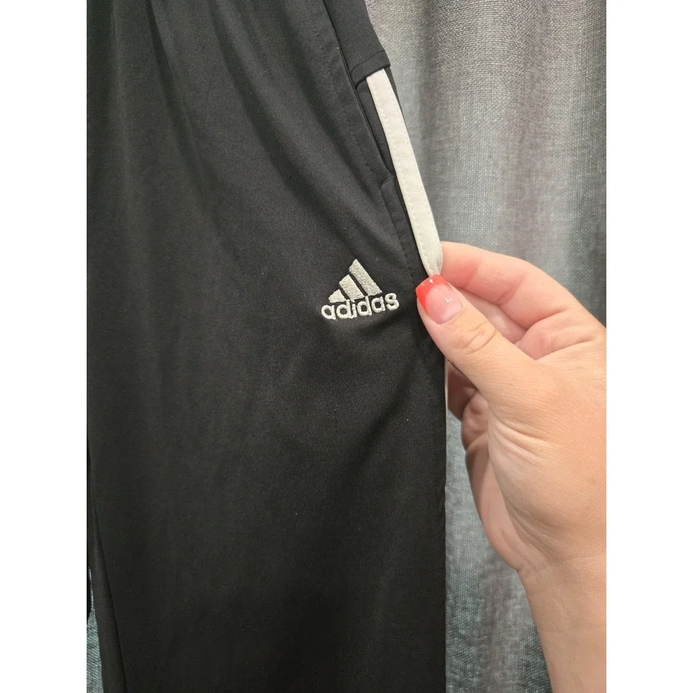 Adidas Youth Black White 3-Stripe Track Pants Joggers Size XL 18/20 Athletic